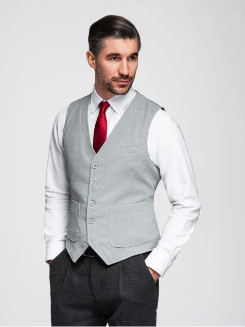 Elegáns szürke férfi mellény V2 BLZV-0146