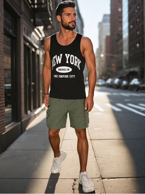 Fekete férfi tank top NY felirattal