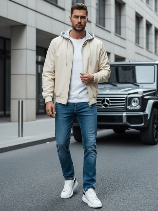 Egyedi fehér bomber kabát kapucnival