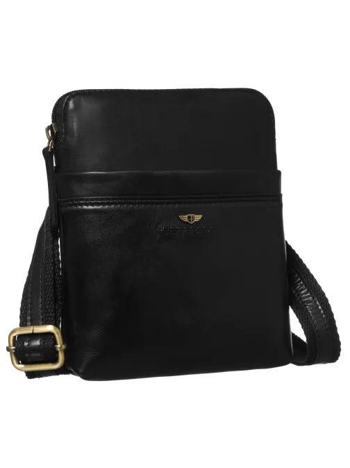 Férfi fekete bőr táska tokkal