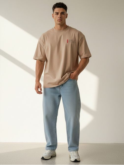 Barna oversize póló nyomtatással