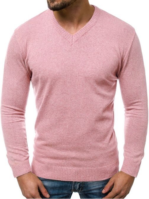 Trendi rózsaszínű pulóver OZONEE O/6002/18
