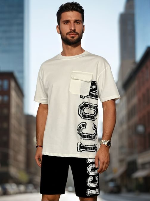 Stílusos férfi szett ICON fehér színben