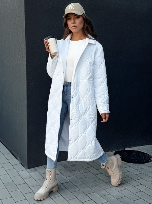 Trendi hosszú fehér steppelt kabátTrendify