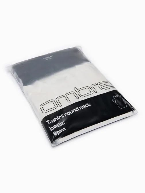 Három csomag vegyes oversize póló fehér/fehér/fekete TSBC-0291