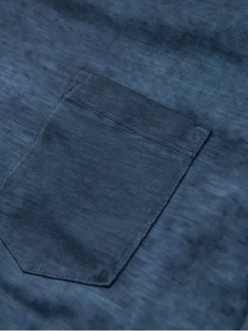 Sötétkék férfi póló kimosott mintával V7 TSWT-0242