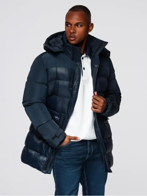 Steppelt kék fényes férfi parka V3 JALJ-0266