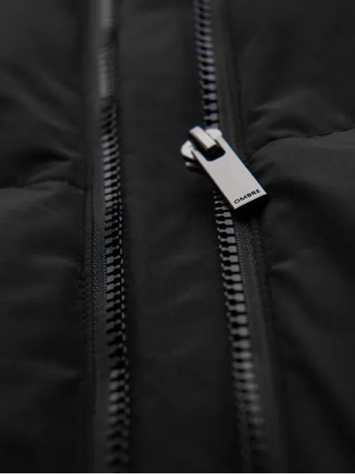 Vonzó steppelt fekete férfi parka V1 JALJ-0269