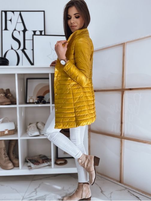 Különleges sárga kétoldalas női steppelt kabát Katie