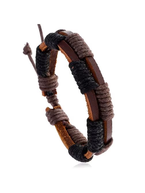 Összefonódó kéttónusú férfi karkötő