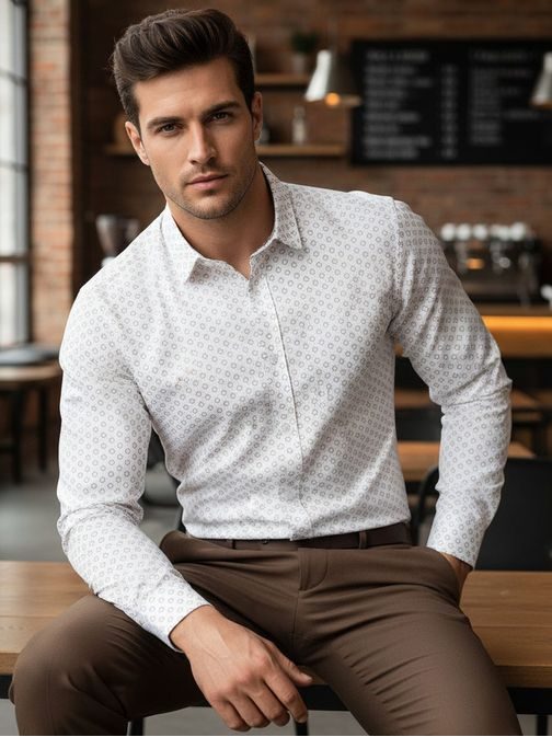 Fehér pamut ing barna mintával