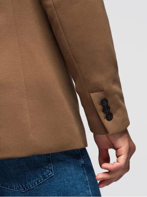 Divatos világosbarna férfi kabát V4 BLZB-0100