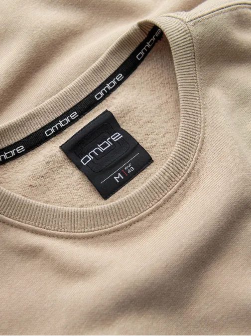 Kényelmes homok színű pulóver címkével V3 SSNZ-0134