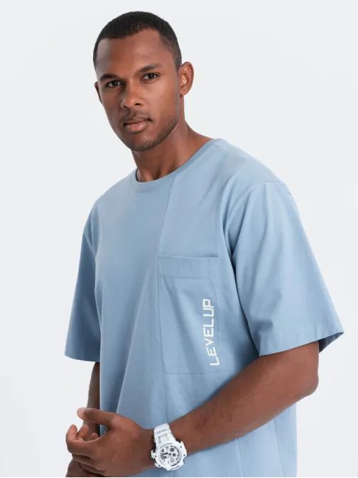 Kék modern oversize póló  S1628