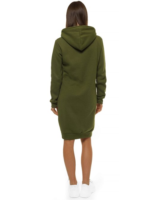 Különleges khaki színű női kapucnis pulóver JS/YS10005/29