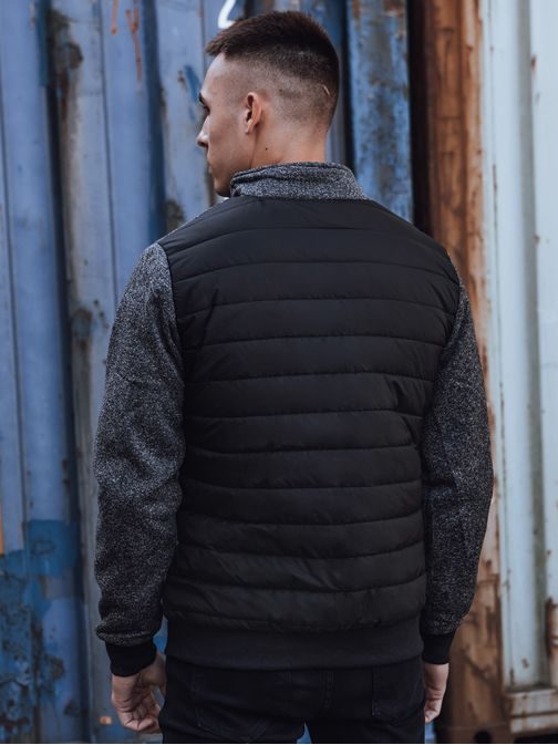 Modern steppelt kabát fekete