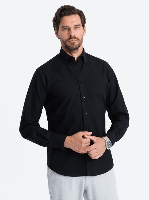 Elegáns fekete ing oxford V3 OM0114