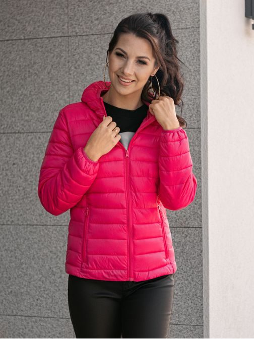 Divatos rózsaszín női átmeneti kabát CLR007