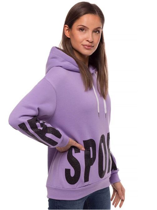 Lila női pulóver Sport lenyomattal JS/B26034