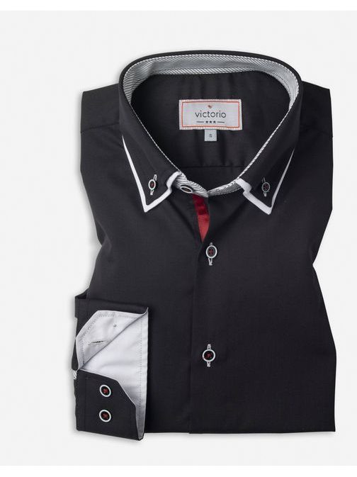 Stílusos fekete ing V28