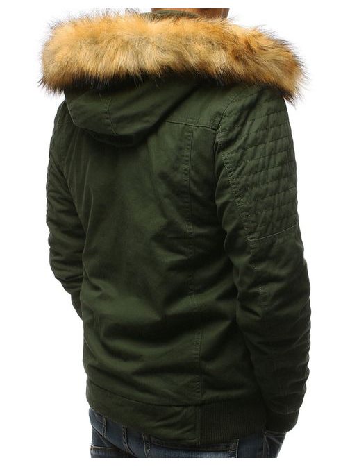 Sötét zöld szőrmés dzseki