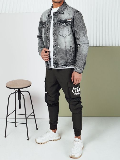 Érdekes fekete farmer dzseki