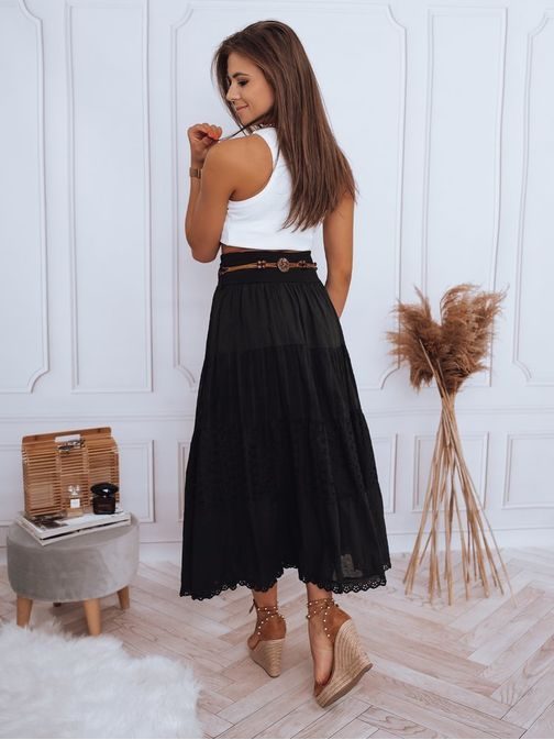 Érdekes fekete maxi szoknya Val