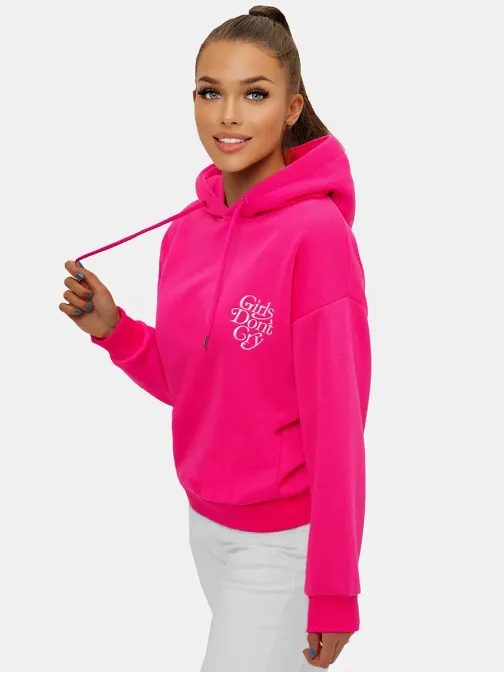 Rózsaszín női pulóver lenyomattal JS/B26013Z