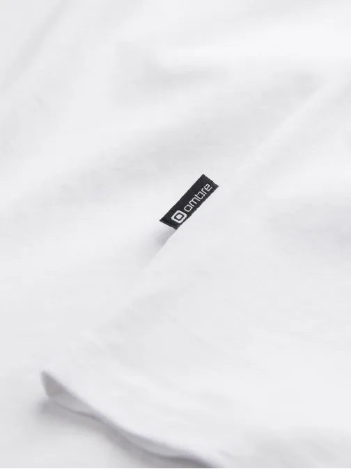 Egyszerű pamut hosszú ujjú póló fehér v4 om-lsbl-0106