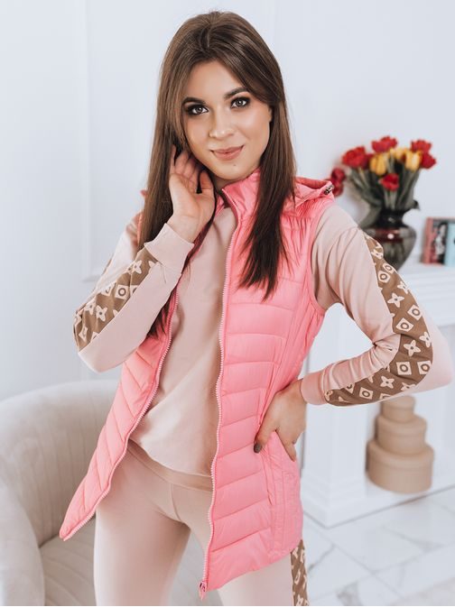 Egyszerű rózsaszín női mellény Gesla