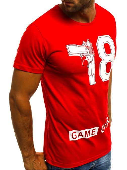 Piros feliratos póló "GAME OVER" O/1174