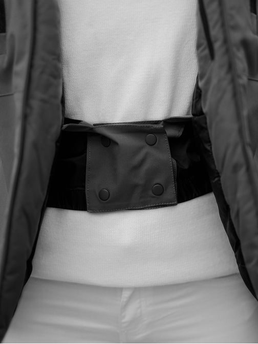 Kellemes sötétszürke női téli kabát JS/HH012/2Z