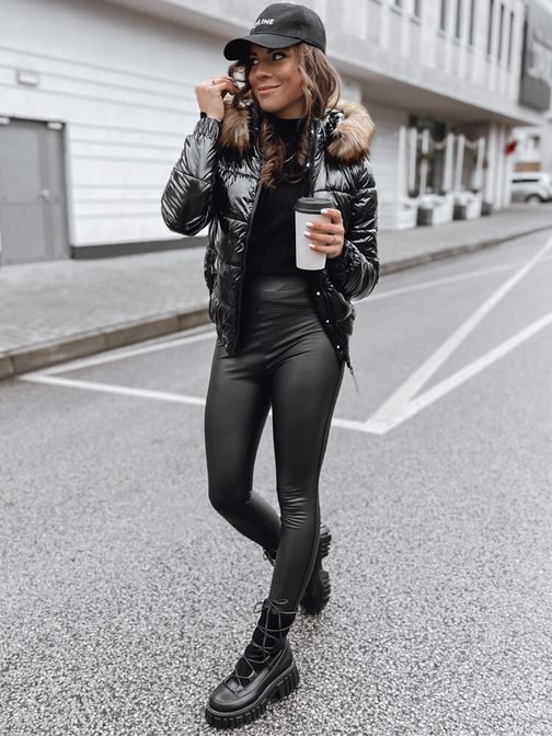 Stílusos női fekete dzseki Melani