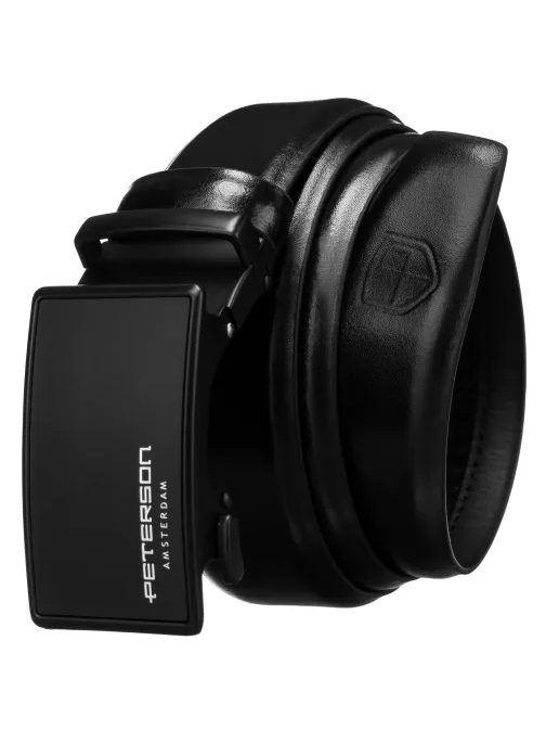 Divatos fekete bőr férfi öv Peterson