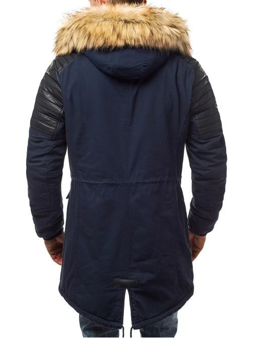 Stílusos sötét kék parka kabát OZONEE O/88828