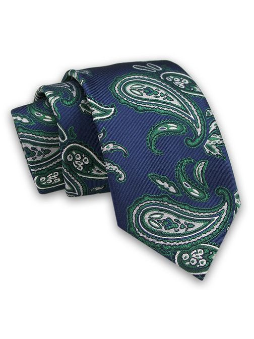 Látványos sötét kék nyakkendő  paisley mintával Alties