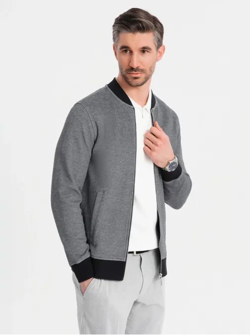 Elegáns fekete férfi  pulóver v1 om-sszp-0238