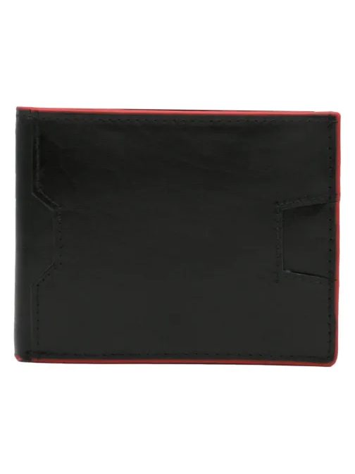 Egyszerű fekete bőr pénztárca