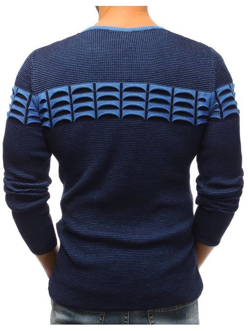 Sötét kék mintás pulóver
