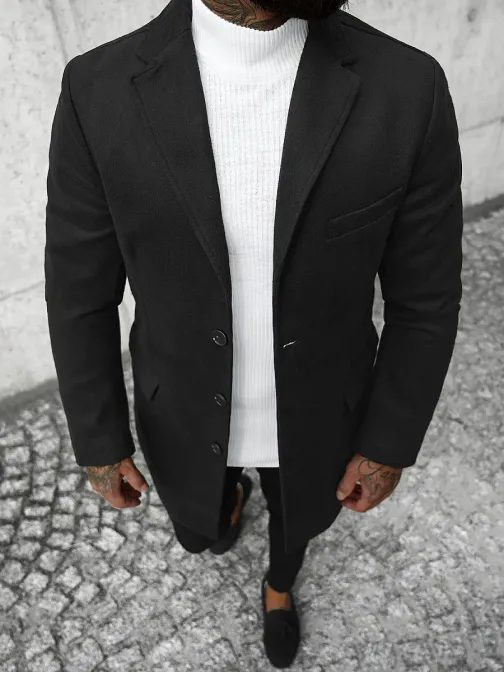 Fekete férfi szövet kabát JB/1047Z