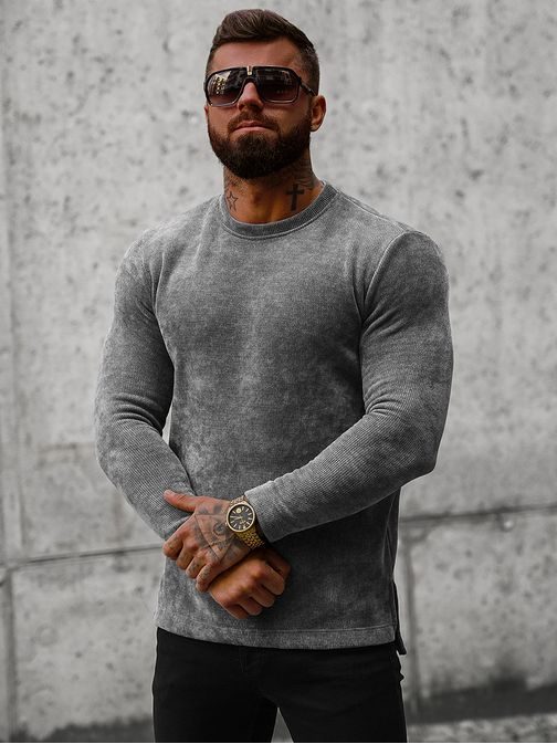 Grafit szürke pulóver  O/D7289