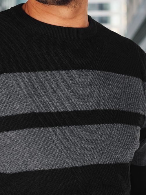 Modern fekete férfi pulóver