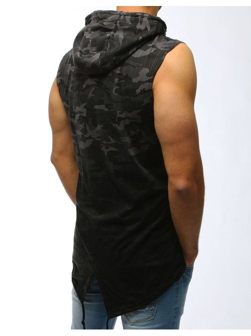 Antracit szürke kapucnis póló