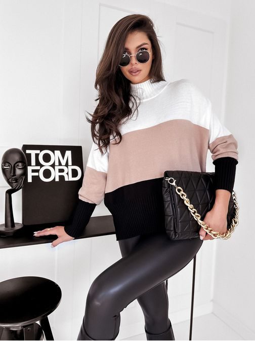 Háromszínű női pulóver Serene