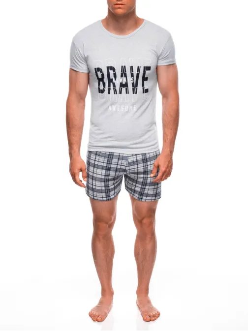 Egyedi szürke férfi pizsama U487