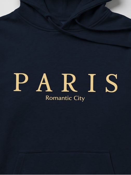 Gránátvörös kapucnis pulóver „Paris” felirattal