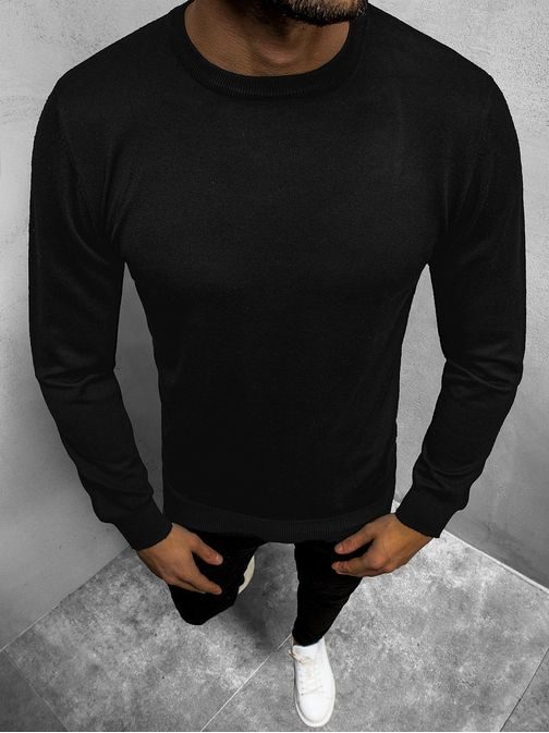 Egyszerű fekete sima pulóver  BL/M001Z