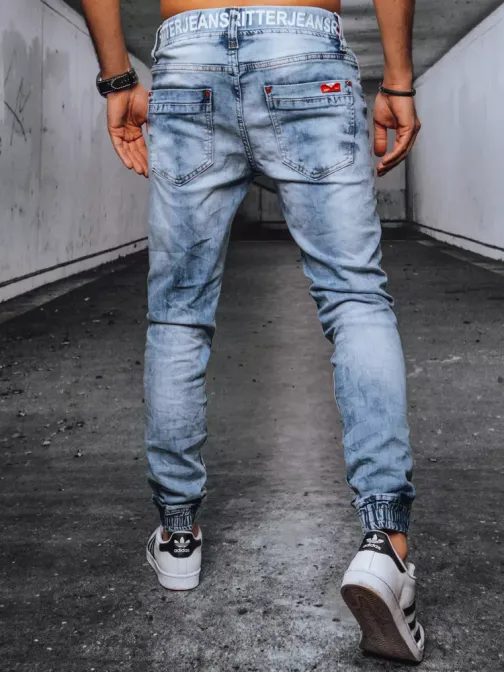 Stílusos kék jogger farmer nadrág