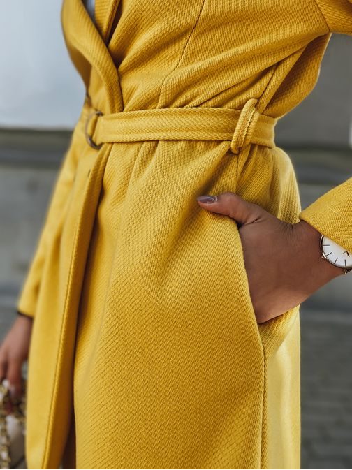 Univerzális sárga kétsoros női kabát Feldo
