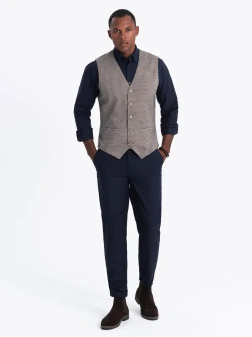 Egyedi barna elegáns mellény V1 BLZV-0111